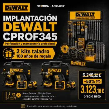 Implantación DeWALT CPROF345 + 2 Kits Taladro de Regalo | Nexora Afigaor